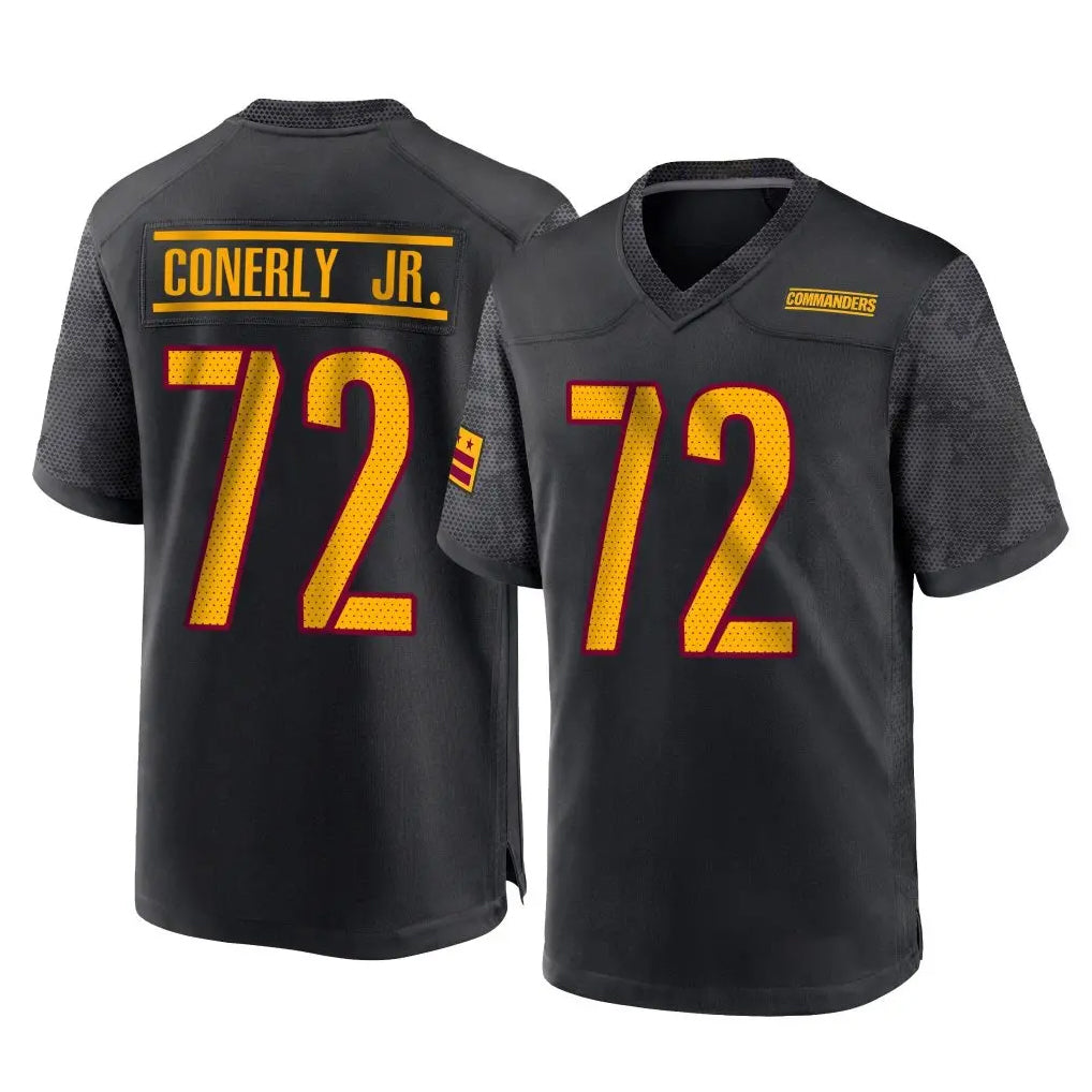 Tuec W.Commanders #72 Josh Conerly Jr. Player Black Home Game Stitched Jerseys