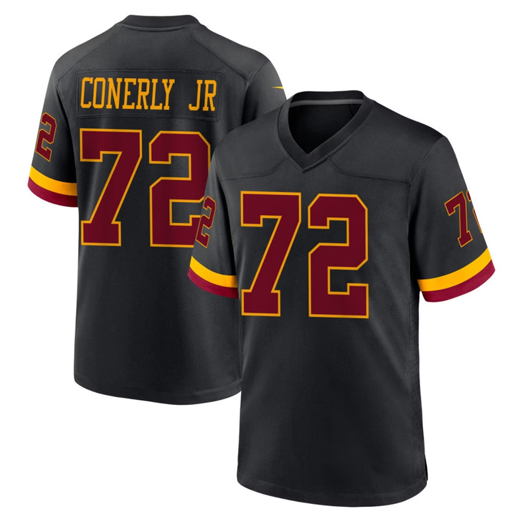 Tuec W.Commanders #72 Josh Conerly Jr. Player Black Limited Home Game Stitched Jerseys