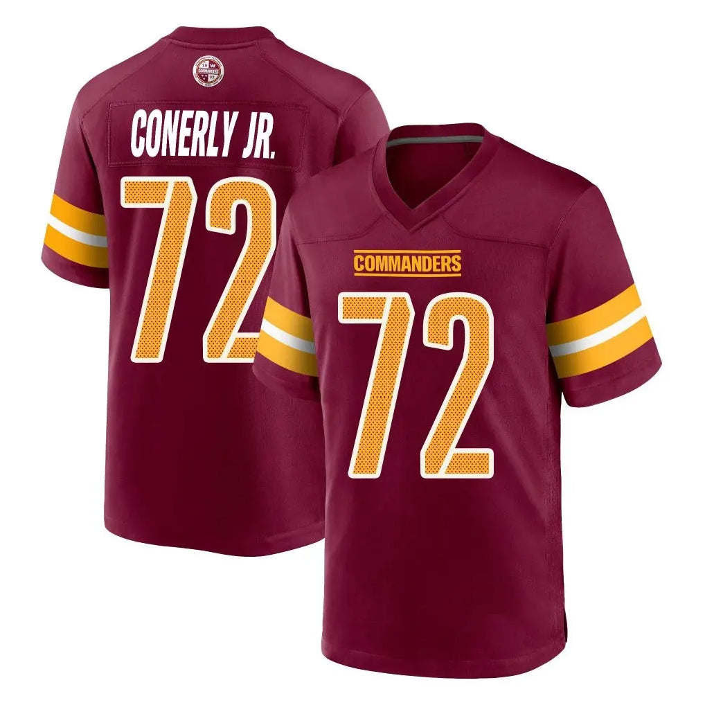 Tuec W.Commanders #72 Josh Conerly Jr. Player Burgundy Home Game Stitched Jerseys