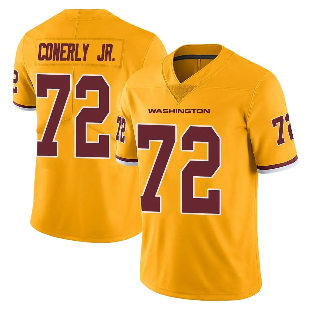Tuec W.Commanders #72 Josh Conerly Jr. Player Gold Limited Color Rush Home Game Stitched Jerseys