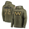 Tuec W.Commanders #72 Josh Conerly Jr. Player Olive Salute to Service Pullover Hoodie Limited Home Game Stitched Jerseys