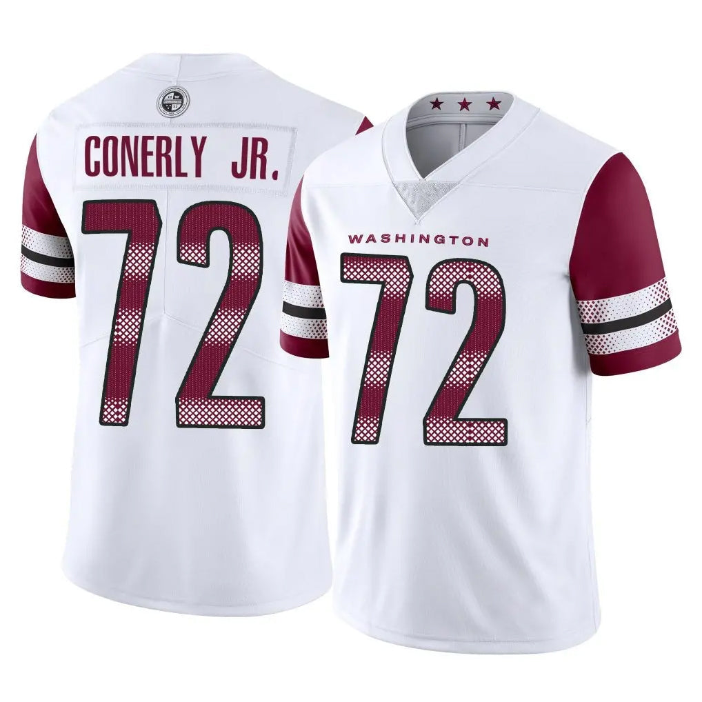 Tuec W.Commanders #72 Josh Conerly Jr. Player White Limited Vapor Home Game Stitched Jerseys