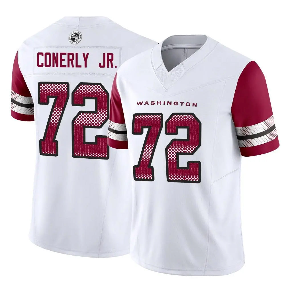 Tuec W.Commanders #72 Josh Conerly Jr. Player White Vapor F.U.S.E. Limited Home Game Stitched Jerseys
