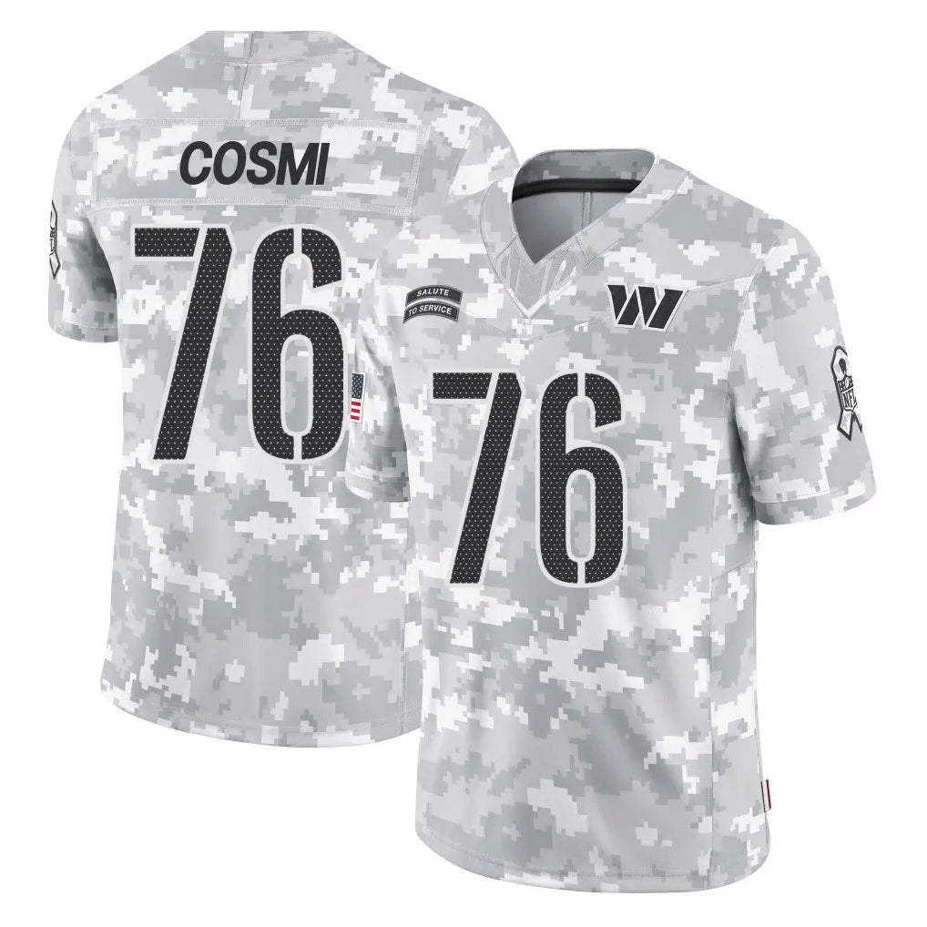 Tuec W.Commanders #76 Sam Cosmi Player Arctic Camo Limited Salute To Service Home Game Stitched Jerseys