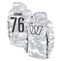 Tuec W.Commanders #76 Sam Cosmi Player Arctic Camo Limited Salute to Service Pullover Hoodies Game Stitched Jerseys