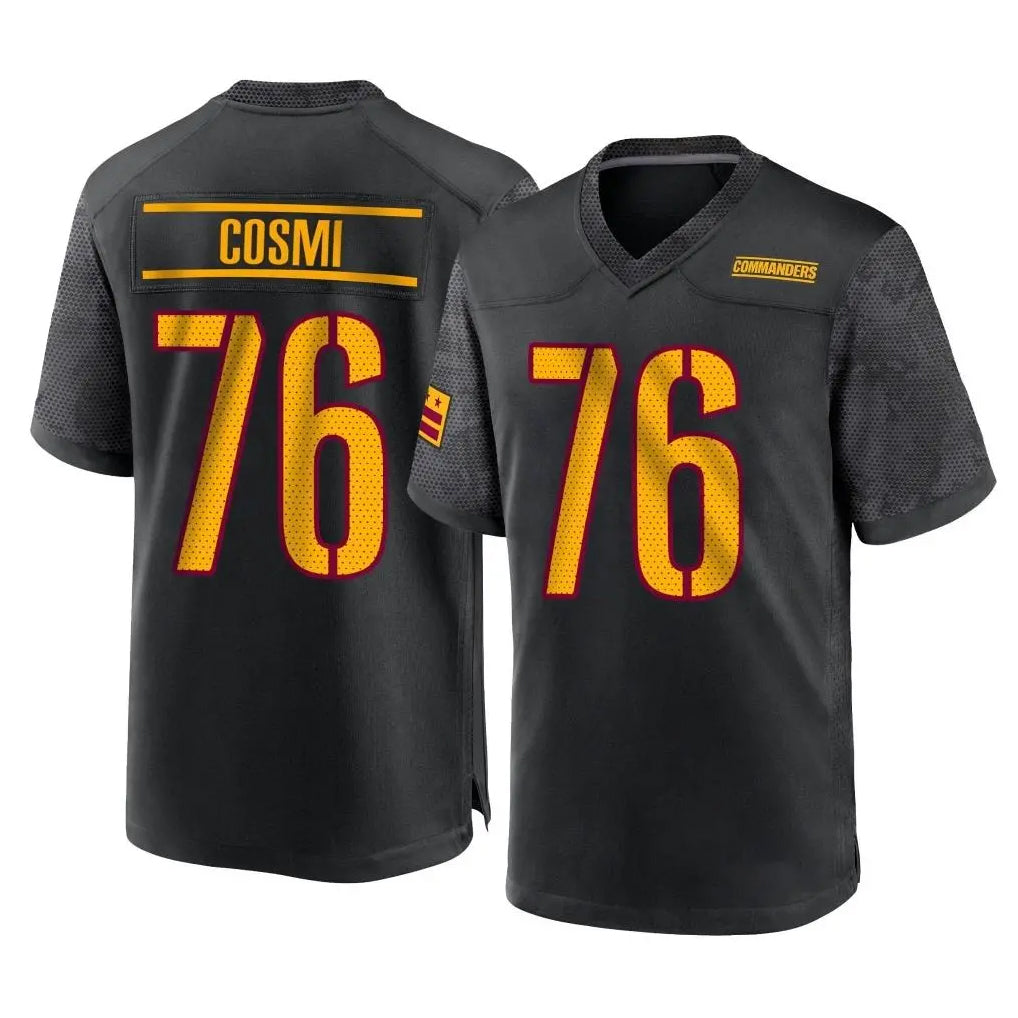 Tuec W.Commanders #76 Sam Cosmi Player Black Home Game Stitched Jerseys