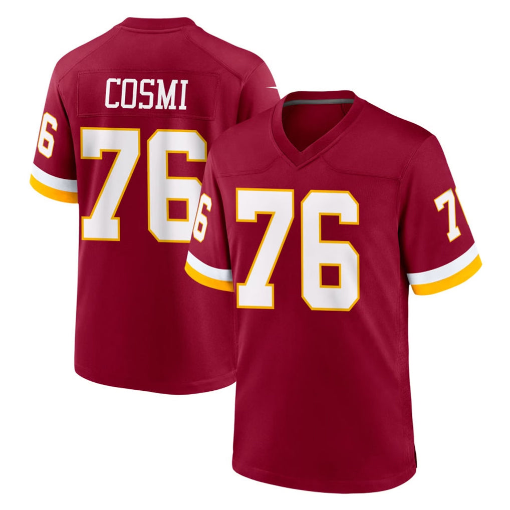 Tuec W.Commanders #76 Sam Cosmi Player Burgundy Game Home Stitched Jerseys