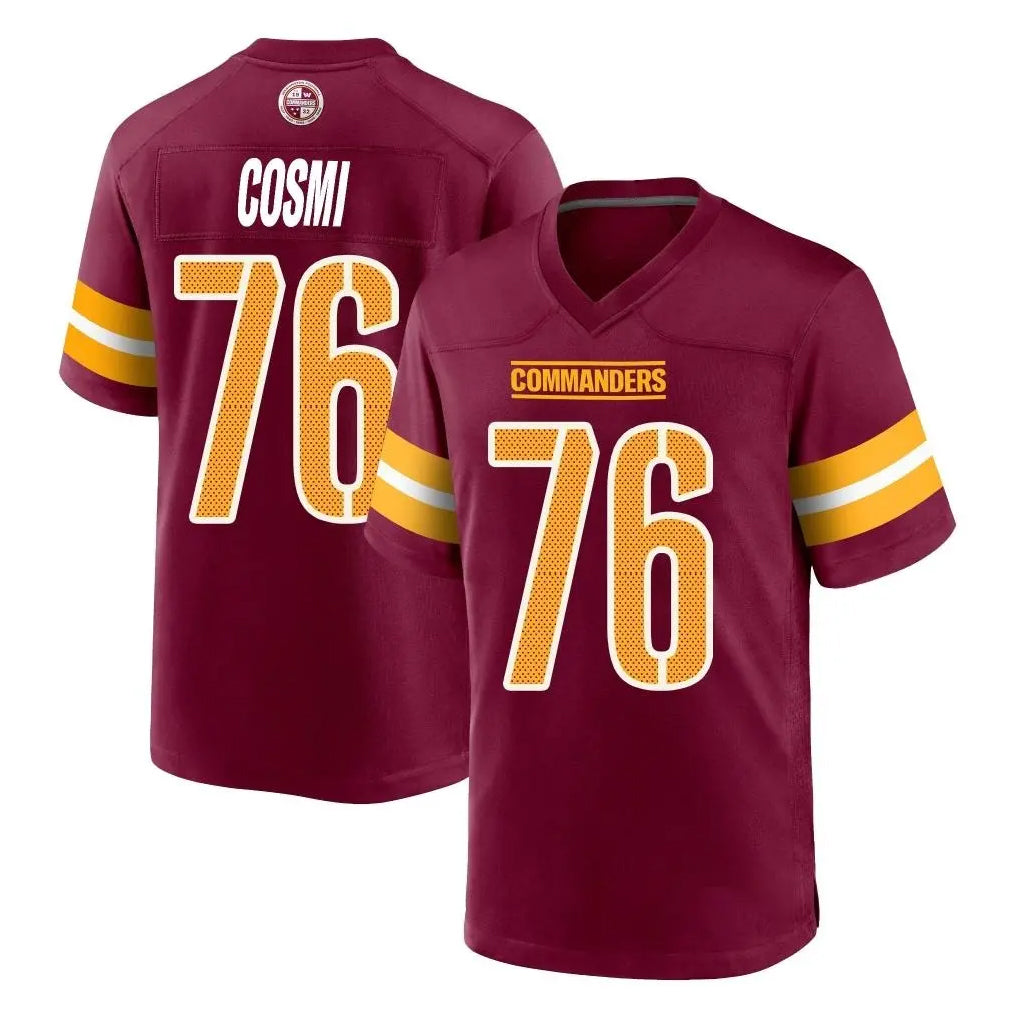 Tuec W.Commanders #76 Sam Cosmi Player Burgundy Home Game Stitched Jerseys