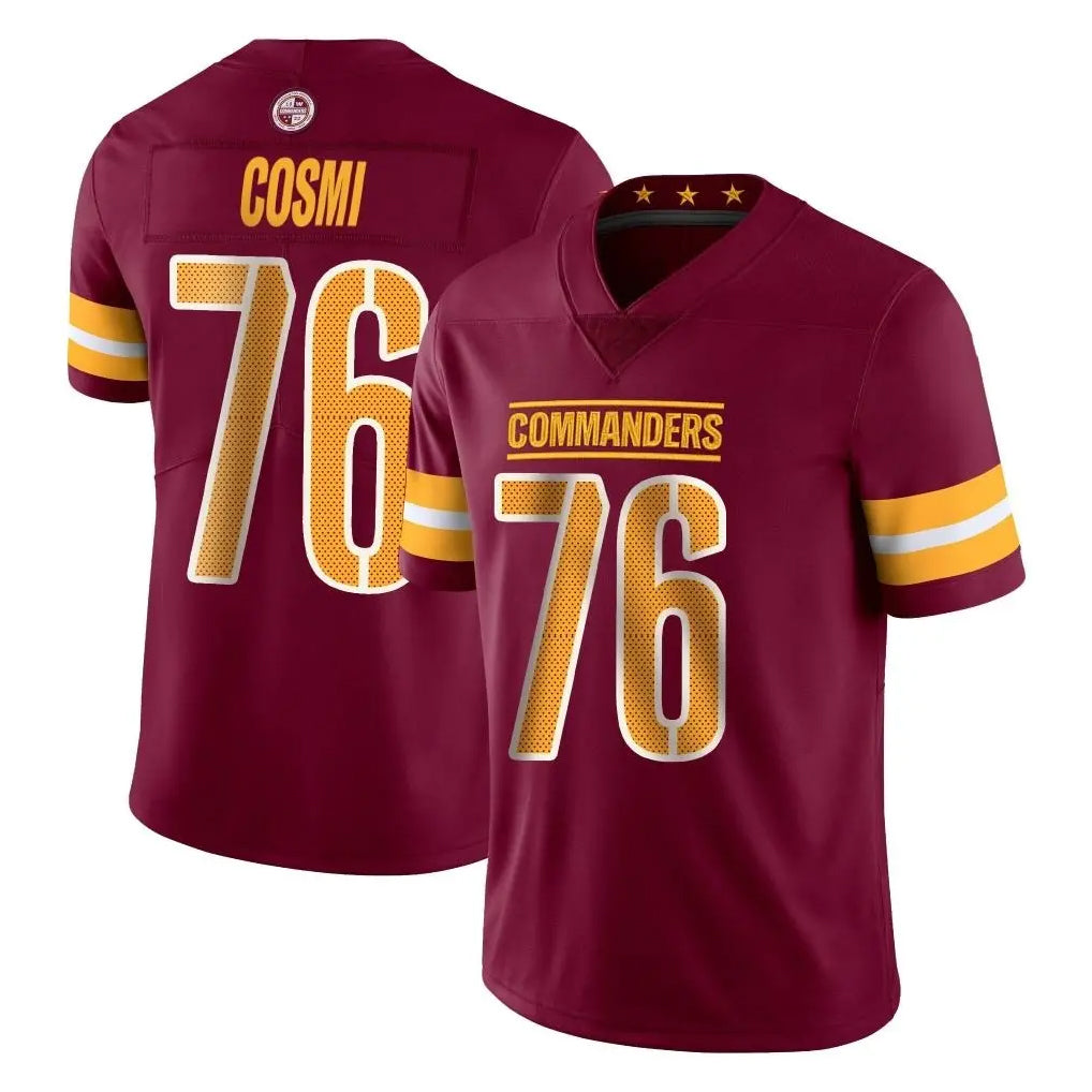 Tuec W.Commanders #76 Sam Cosmi Player Burgundy Limited Vapor Home Game Stitched Jerseys