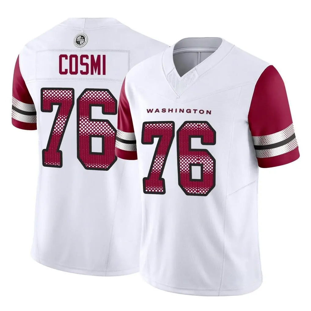Tuec W.Commanders #76 Sam Cosmi Player White Vapor F.U.S.E. Limited Home Game Stitched Jerseys