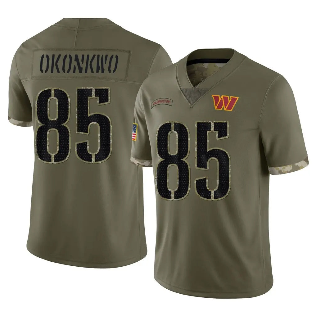 Tuec W.Commanders #85 Chig Okonkwo Player Olive Salute To Service Limited Home Game Stitched Jerseys