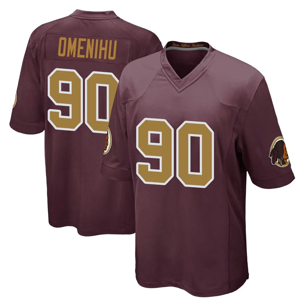 Tuec W.Commanders #90 Charles Omenihu Player Burgundy Alternate Home Game Stitched Jerseys