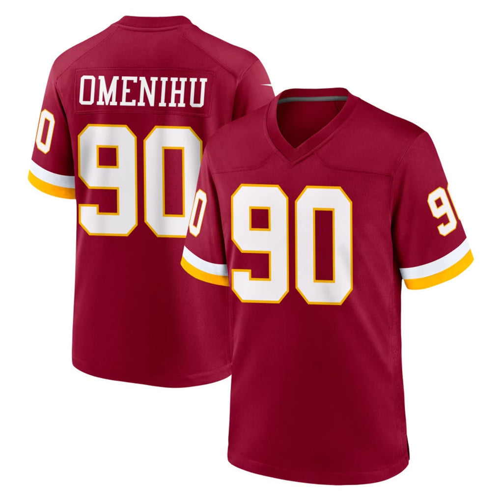 Tuec W.Commanders #90 Charles Omenihu Player Burgundy Game Home Stitched Jerseys