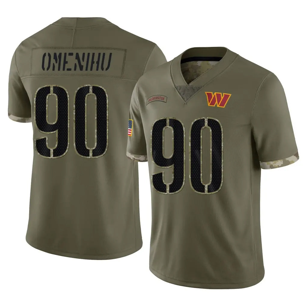Tuec W.Commanders #90 Charles Omenihu Player Olive Salute To Service Limited Home Game Stitched Jerseys