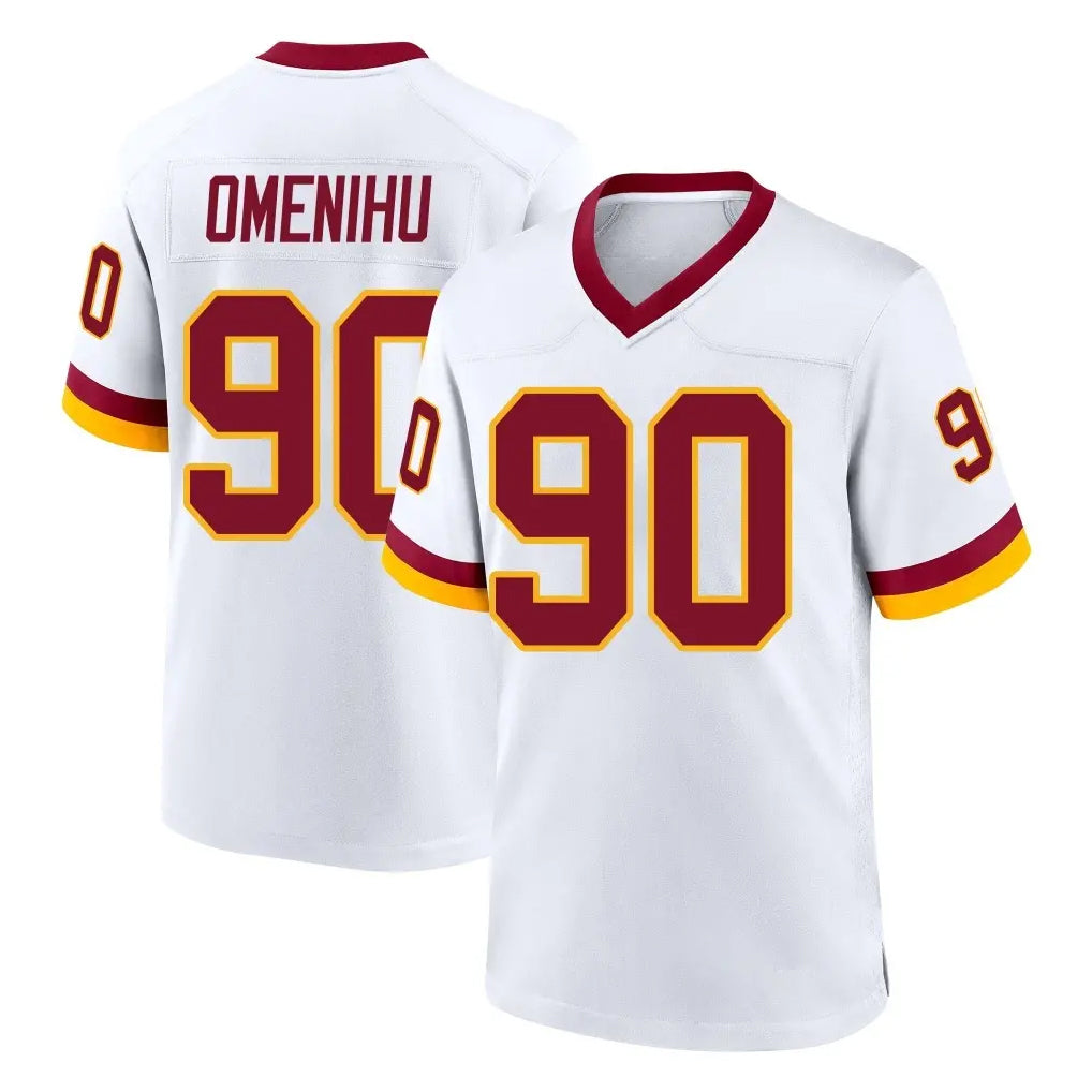 Tuec W.Commanders #90 Charles Omenihu Player White Home Game Stitched Jerseys