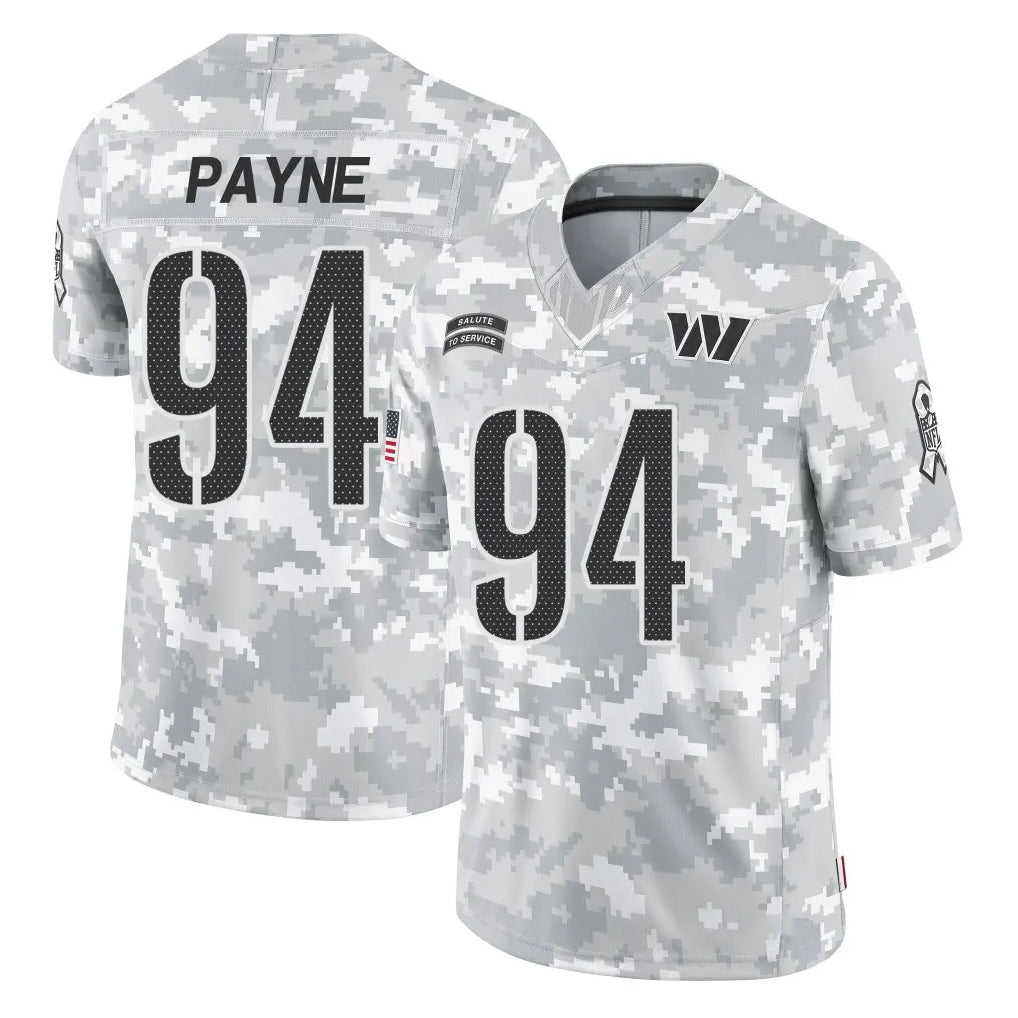Tuec W.Commanders #94 Daron Payne Player Arctic Camo Limited Salute To Service Home Game Stitched Jerseys