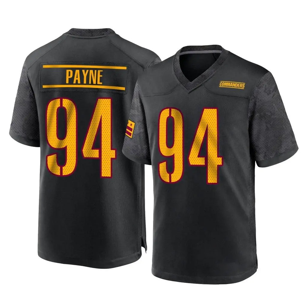 Tuec W.Commanders #94 Daron Payne Player Black Home Game Stitched Jerseys