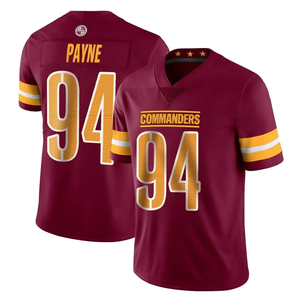 Tuec W.Commanders #94 Daron Payne Player Burgundy Limited Vapor Home Game Stitched Jerseys