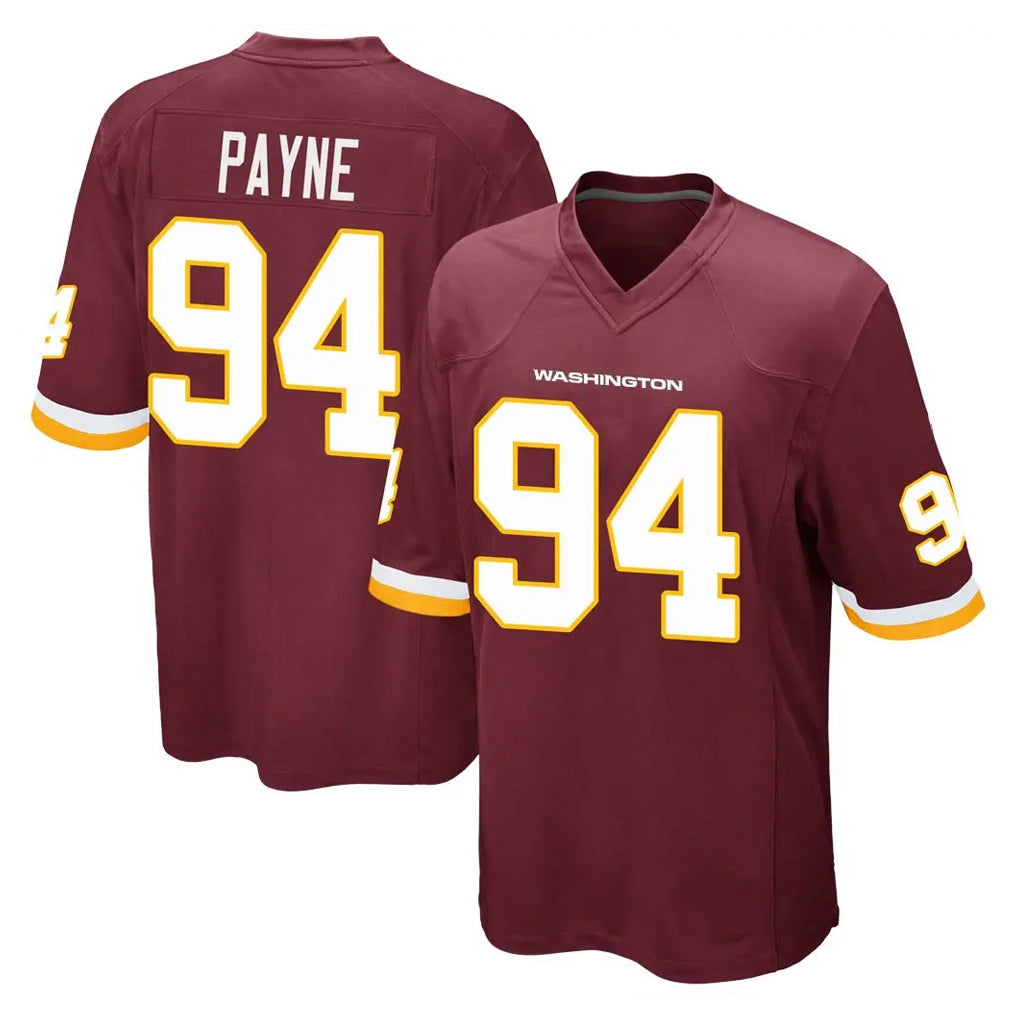Tuec W.Commanders #94 Daron Payne Player Burgundy Team Color Home Game Stitched Jerseys