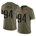 Tuec W.Commanders #94 Daron Payne Player Olive Salute To Service Limited Home Game Stitched Jerseys