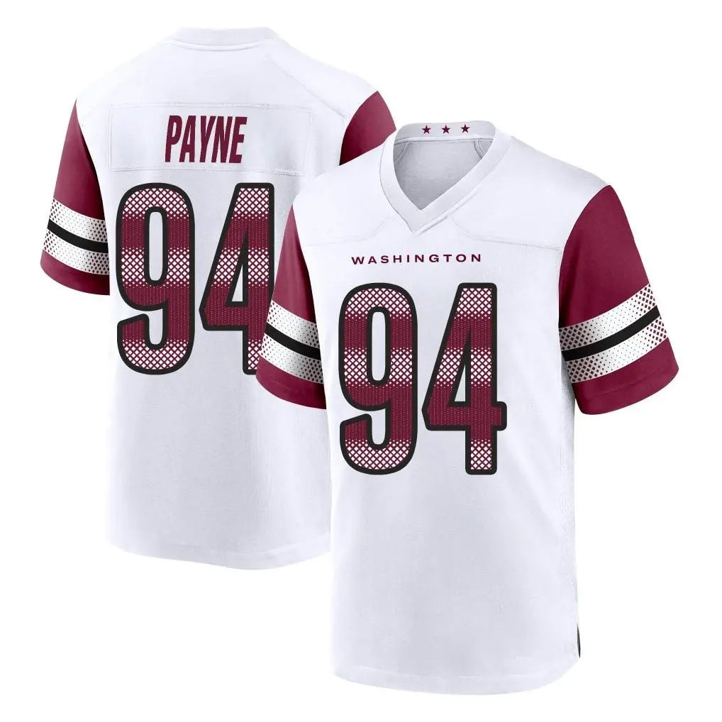 Tuec W.Commanders #94 Daron Payne Player White Game Home Stitched Jerseys