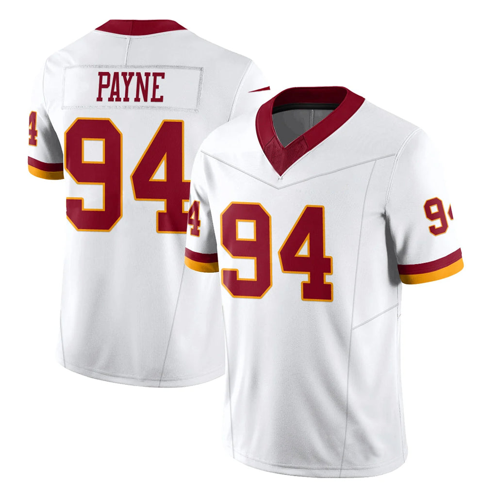Tuec W.Commanders #94 Daron Payne Player White Limited Vapor F.U.S.E. Home Game Stitched Jerseys