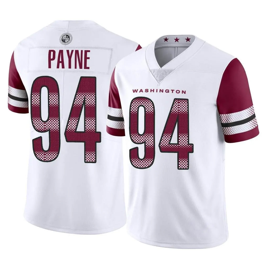 Tuec W.Commanders #94 Daron Payne Player White Limited Vapor Home Game Stitched Jerseys