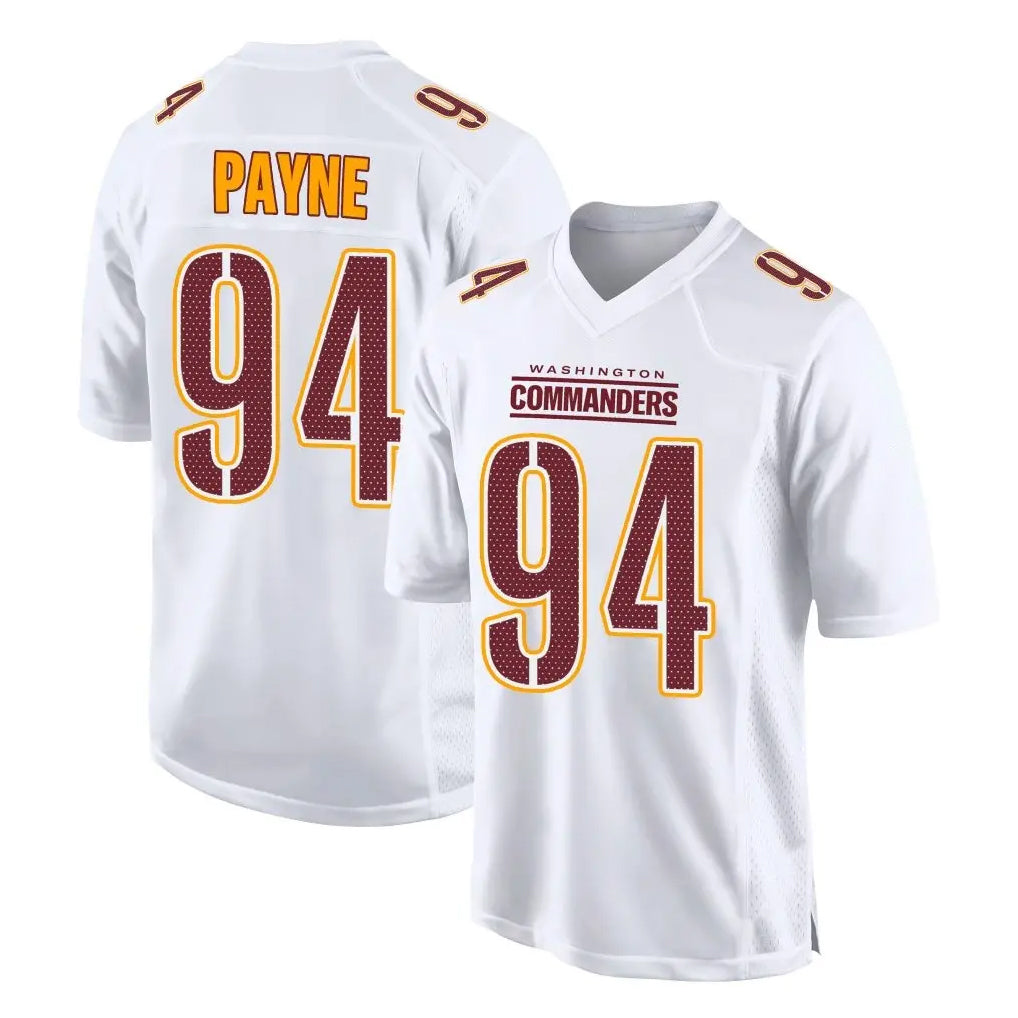 Tuec W.Commanders #94 Daron Payne Player White Tundra Fashion Home Game Stitched Jerseys