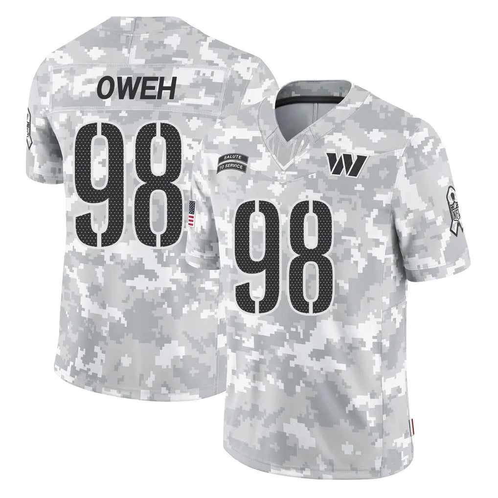 Tuec W.Commanders #98 Odafe Oweh Player Arctic Camo Limited Salute To Service Home Game Stitched Jerseys