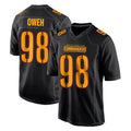 Tuec W.Commanders #98 Odafe Oweh Player Black Carbon Fashion Home Game Stitched Jerseys