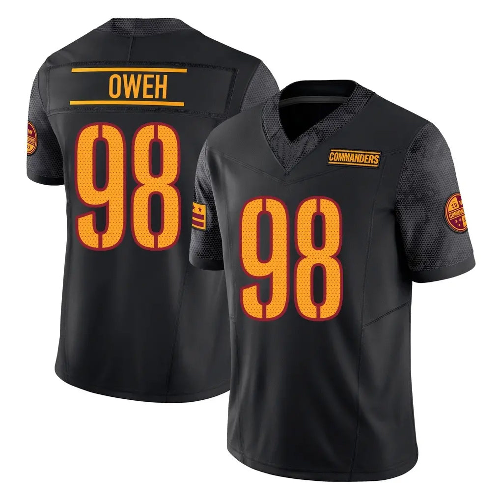 Tuec W.Commanders #98 Odafe Oweh Player Black Limited Vapor F.U.S.E. Home Game Stitched Jerseys