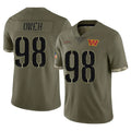 Tuec W.Commanders #98 Odafe Oweh Player Olive Salute To Service Limited Home Game Stitched Jerseys