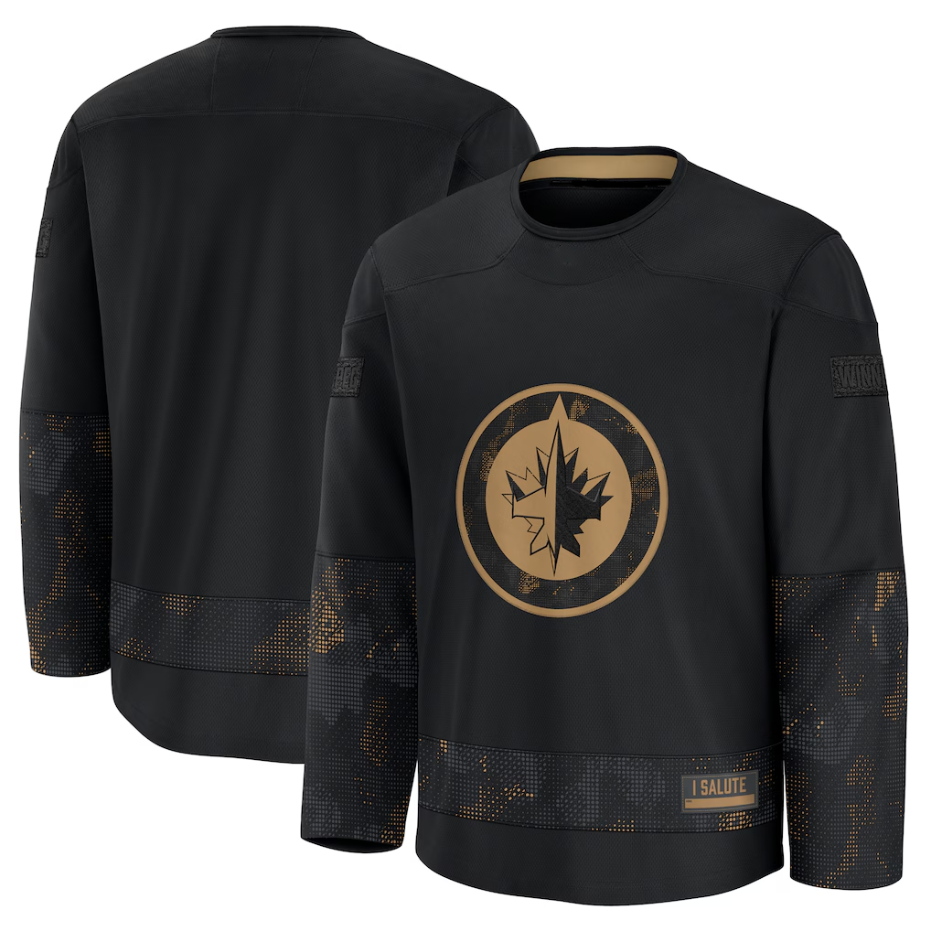 Tuec W.Jets Black 2024 Military Appreciation Practice Jerseys
