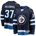 Tuec W.Jets #37 Connor Hellebuyck Navy Breakaway Replica Jerseys