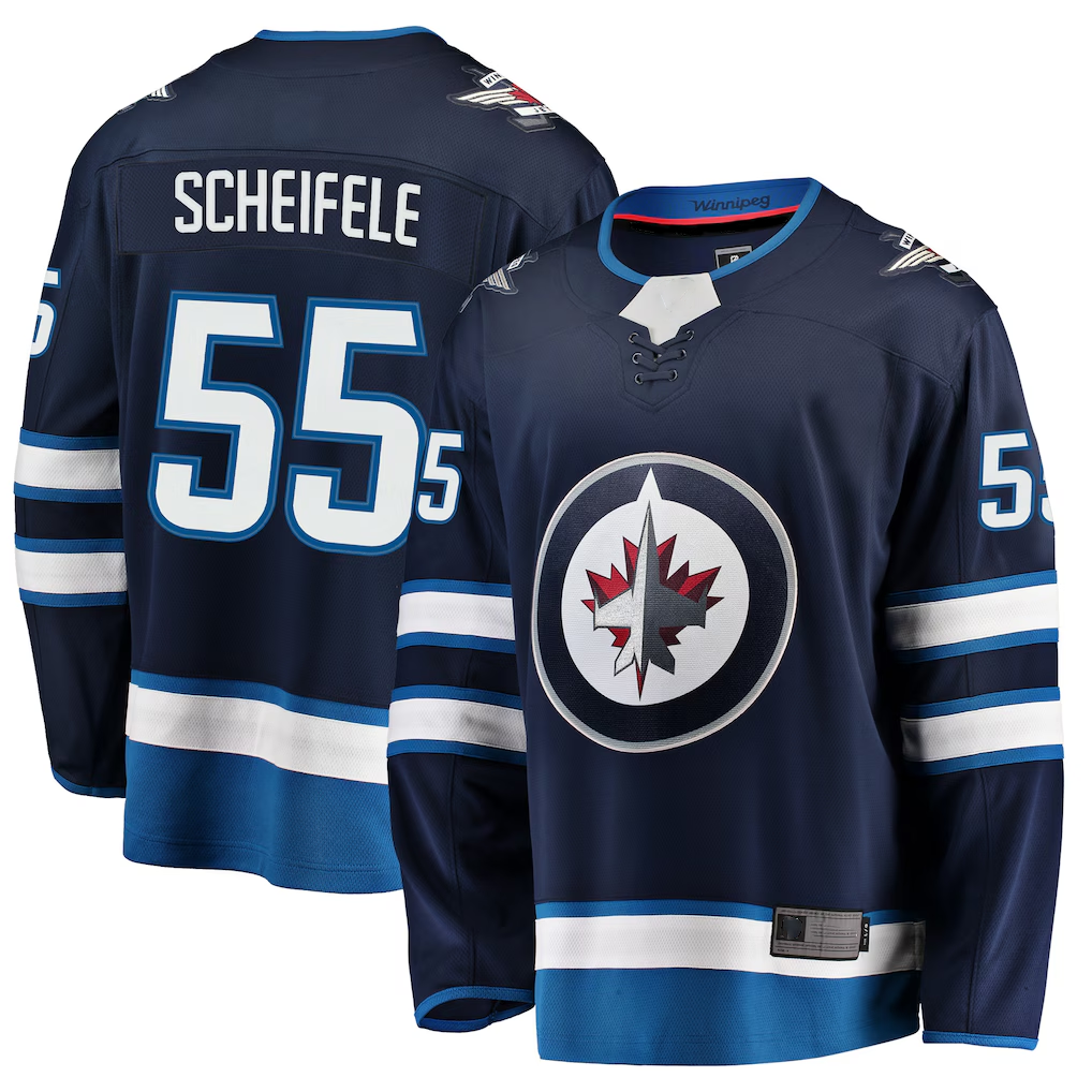 Tuec W.Jets #55 Mark Scheifele Navy Breakaway Replica Jerseys