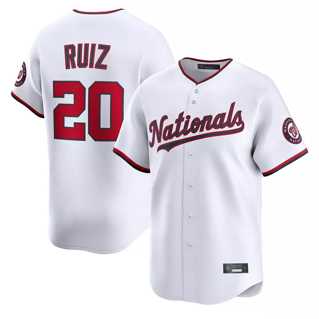 tuec W.Nationals #20 Keibert Ruiz Player White Home Alternate Limited Replica Jerseys