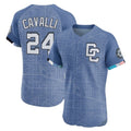 tuec W.Nationals #24 Cade Cavalli Player Blue City Connect Elite Limited Stitched Jerseys