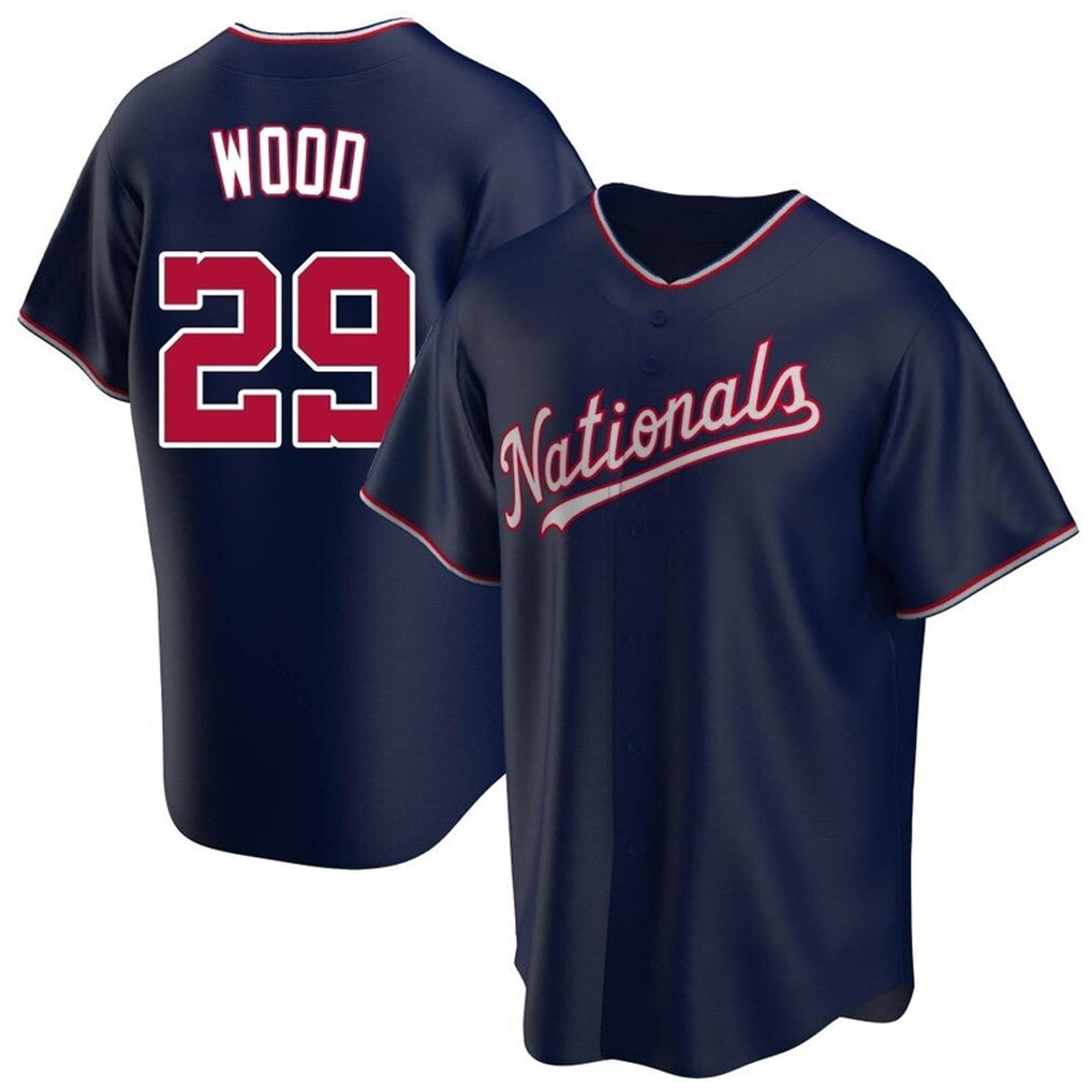 tuec W.Nationals #29 James Wood Player Navy Blue Replica Game Stitched Jerseys