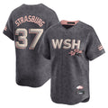 tuec W.Nationals #37 Stephen Strasburg Player Gray City Connect Stitched Jerseys