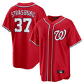 tuec W.Nationals #37 Stephen Strasburg Player Red Alternate Replica Player Game Stitched Jerseys