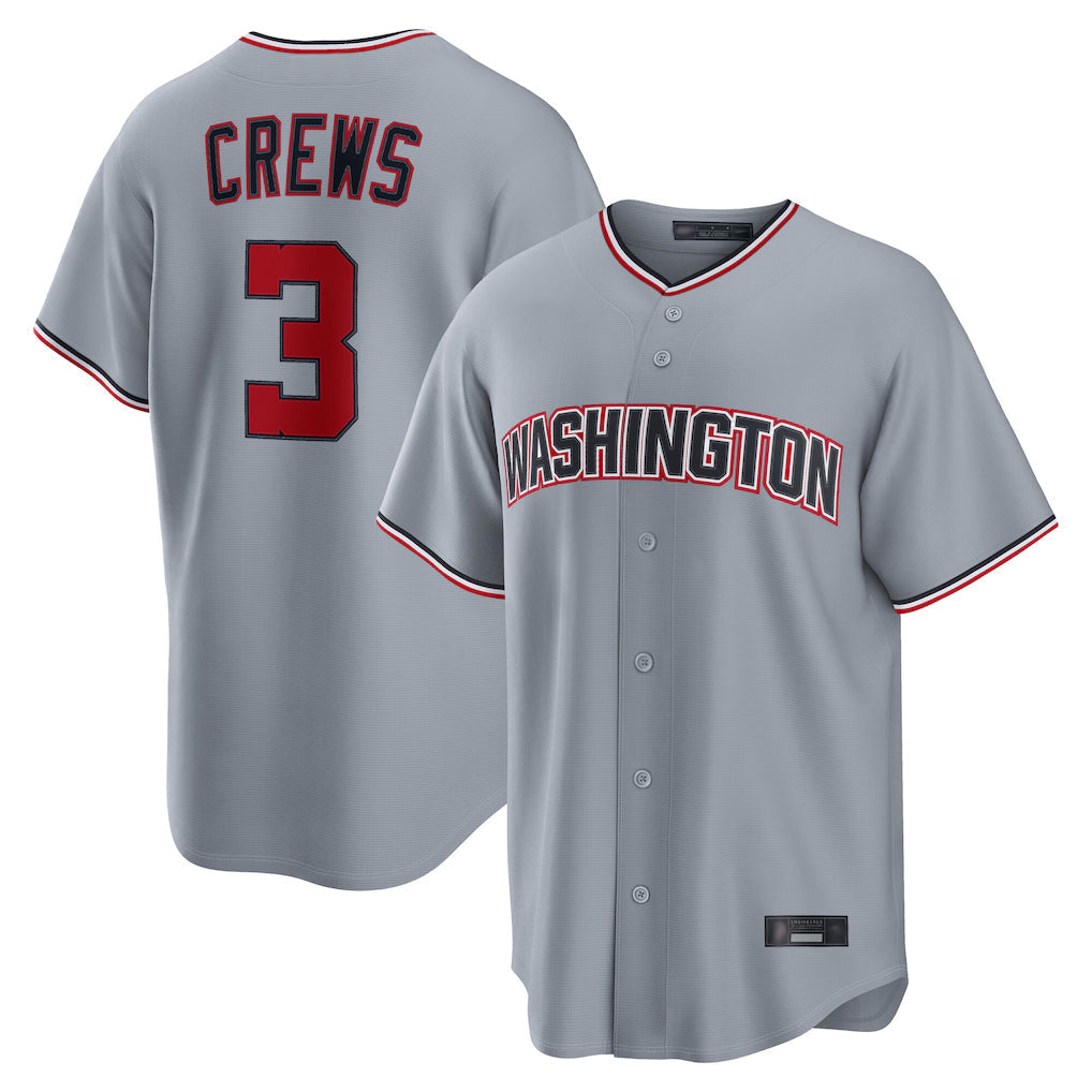tuec W.Nationals #3 Dylan Crews Player Gray Alternate Game Stitched Jerseys