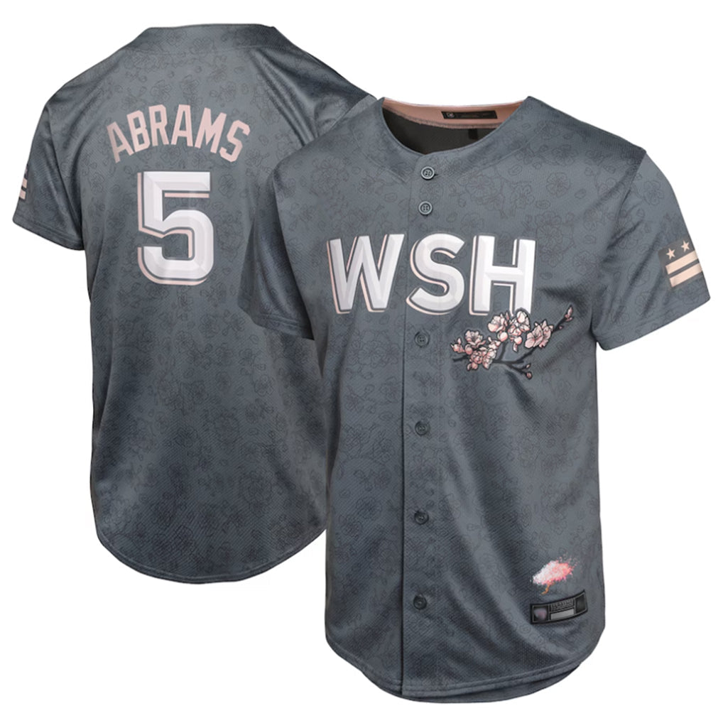 tuec W.Nationals #5 CJ Abrams Player Charcoal City Connect Limited Stitched Jerseys