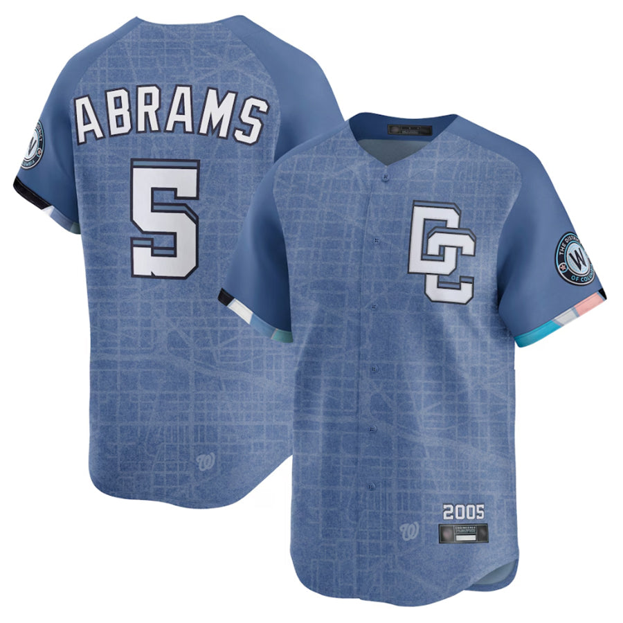 tuec W.Nationals #5 CJ Abrams Player Blue City Connect Limited Stitched Jerseys