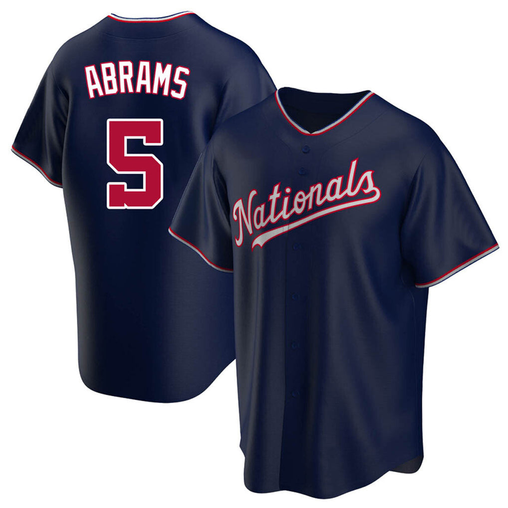 tuec W.Nationals #5 CJ Abrams Player Navy Blue Replica Game Stitched Jerseys