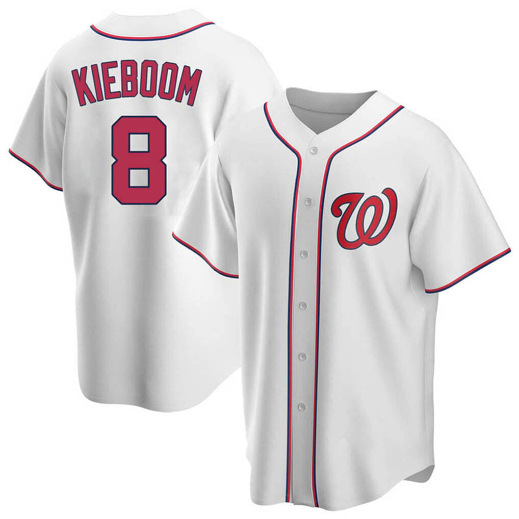 tuec W.Nationals #8 Carter Kieboom Player White Home Replica Game Stitched Jerseys