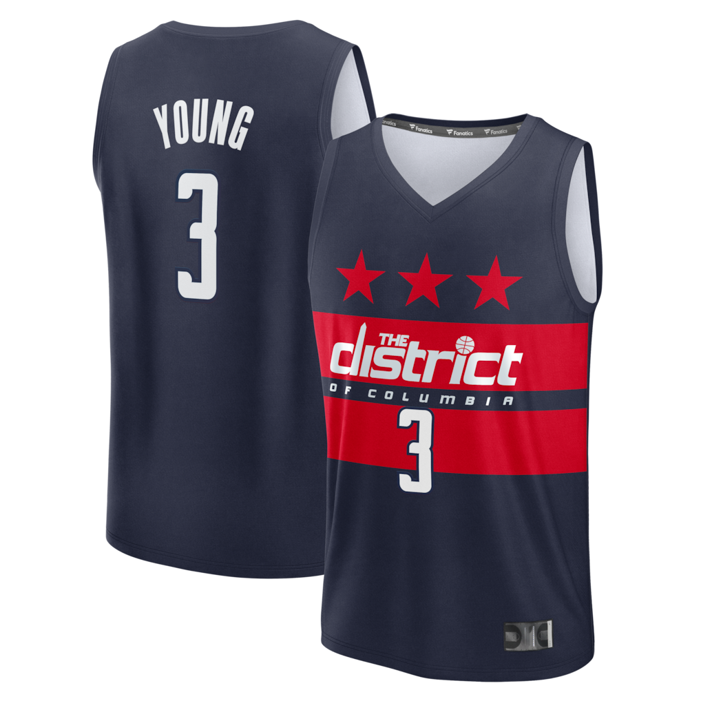 tuec W.Wizards #3 Trae Young Navy Fast Break - Statement Edition