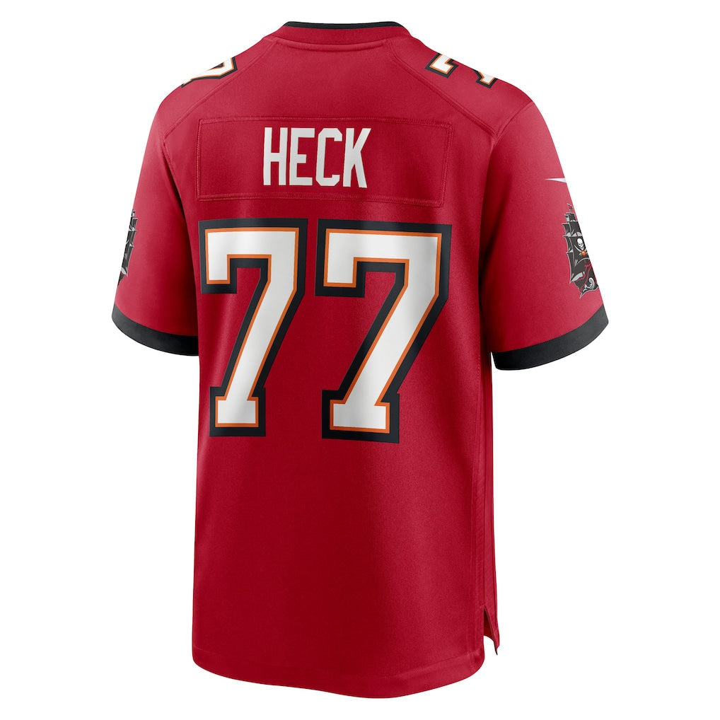 Tuec TB.Buccaneers #77 Charlie Heck Red Team Game Jersey