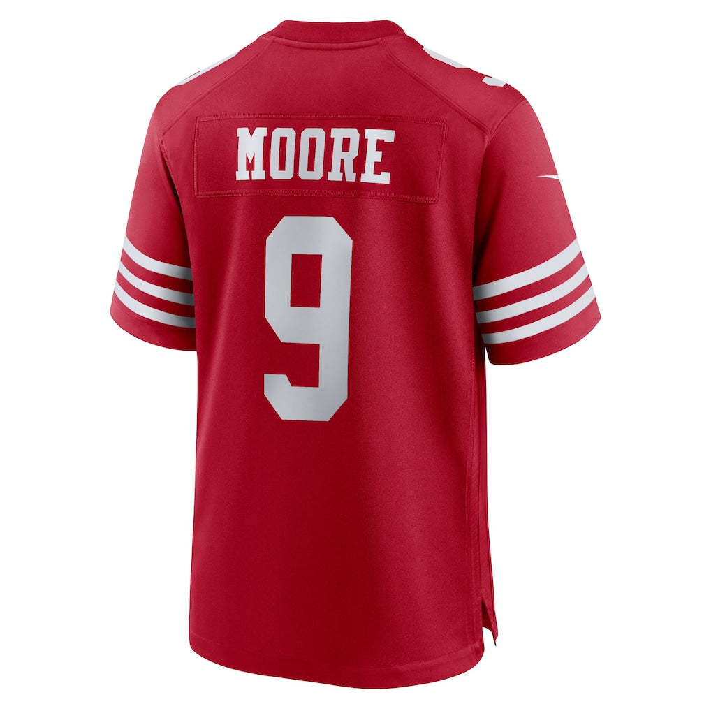 Tuec SF.49ers #9 Skyy Moore Scarlet Team Game Jersey