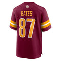 Tuec W.Commanders #87 John Bates Burgundy Game Jersey