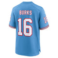 Tuec T.Titans #16 Treylon Burks Light Blue Oilers Throwback Alternate Game Player Jersey